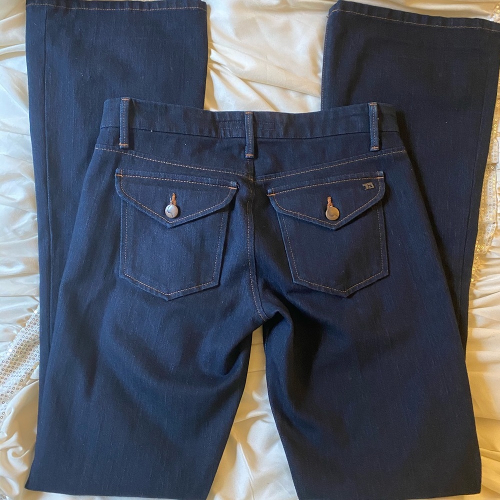 Y2K low rise joe’s denim  jean wide leg 27-28” navy blue $185
